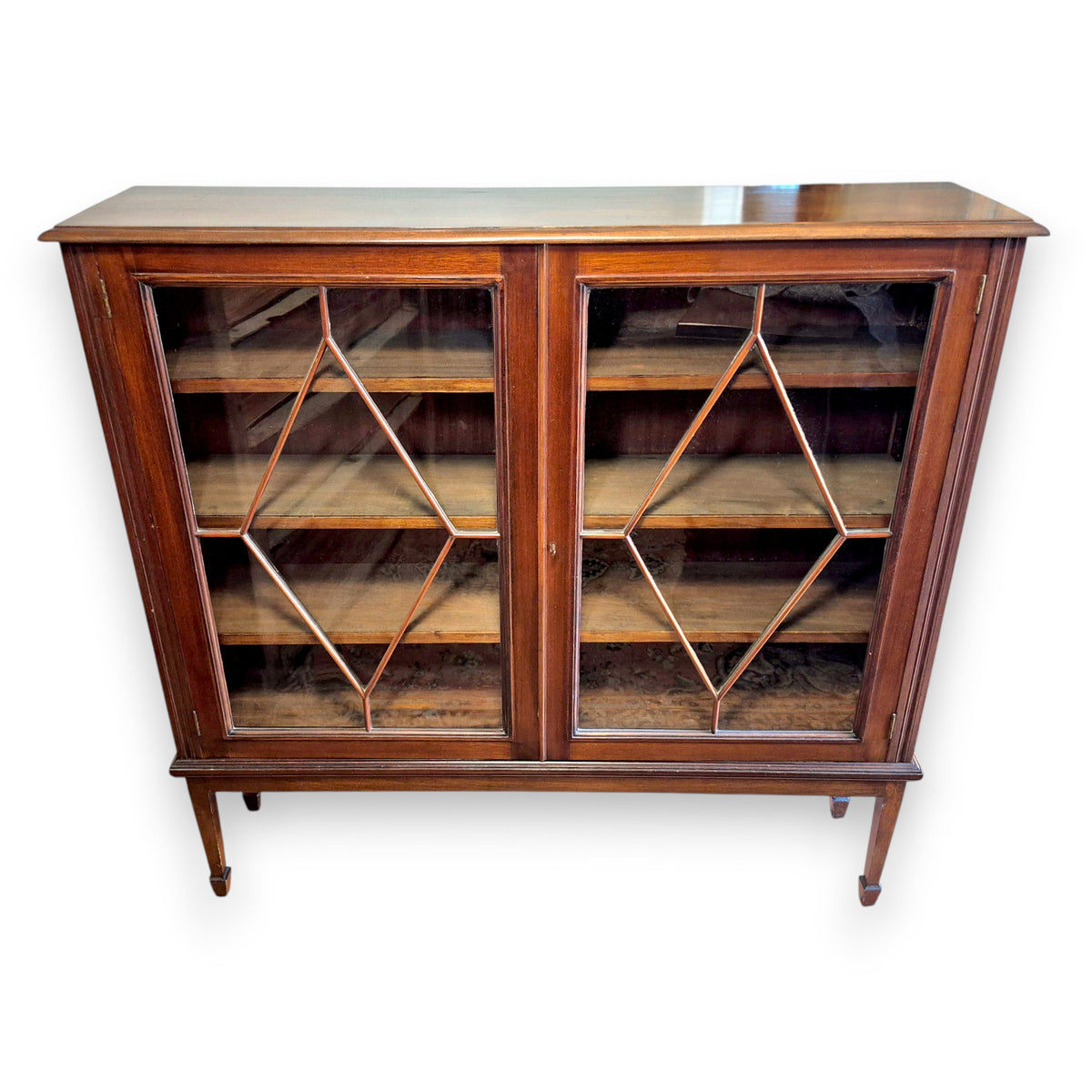 Antique Edwardian Mahogany Astragal Glazed Bookcase c.1900