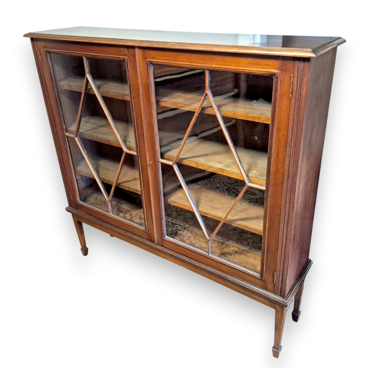 Antique Edwardian Mahogany Astragal Glazed Bookcase c.1900