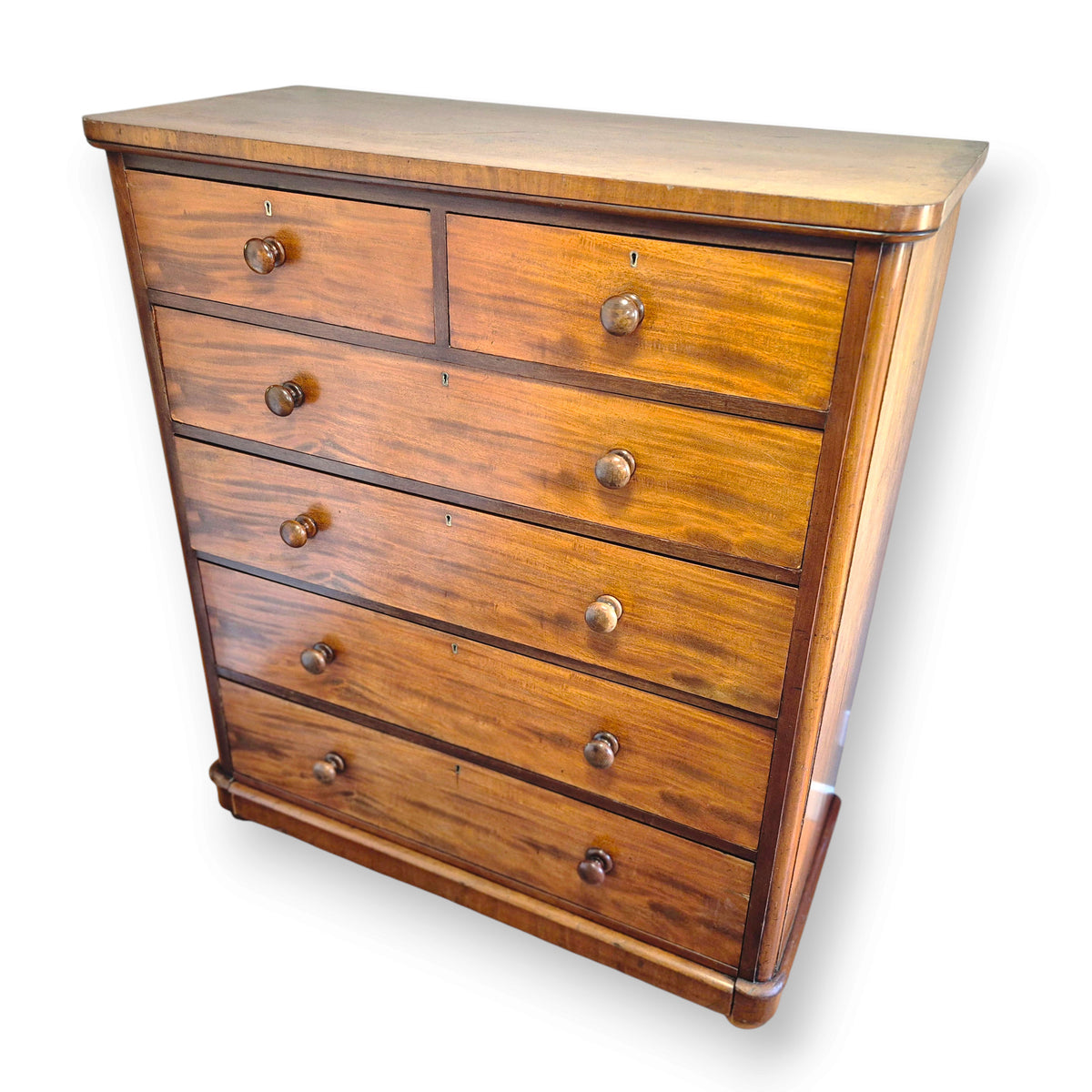Antique Victorian Mahogany Chest of Drawers by Maple & Co London