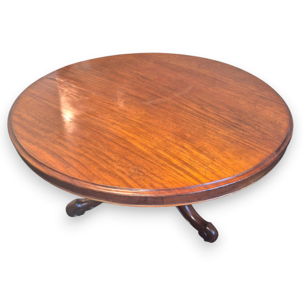 Antique Victorian Mahogany Circular Tilt-Top Breakfast Table