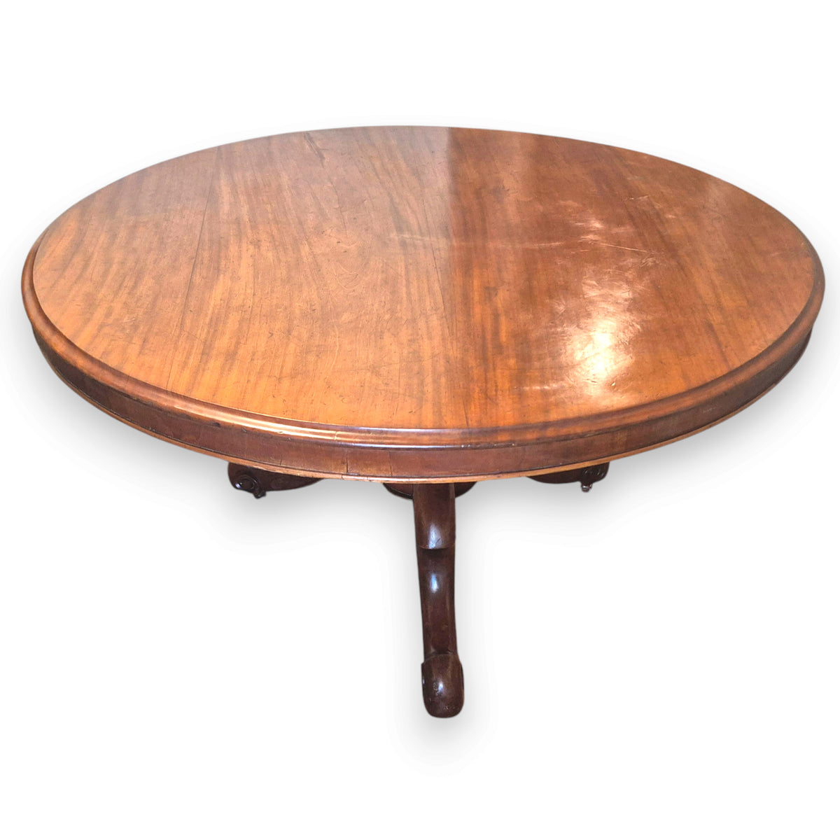Antique Victorian Mahogany Circular Tilt-Top Breakfast Table
