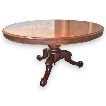 Antique Victorian Mahogany Circular Tilt-Top Breakfast Table