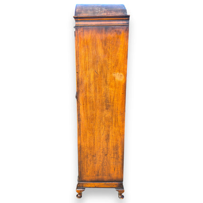 Late Victorian Burr Walnut Double Wardrobe with Arched Top
