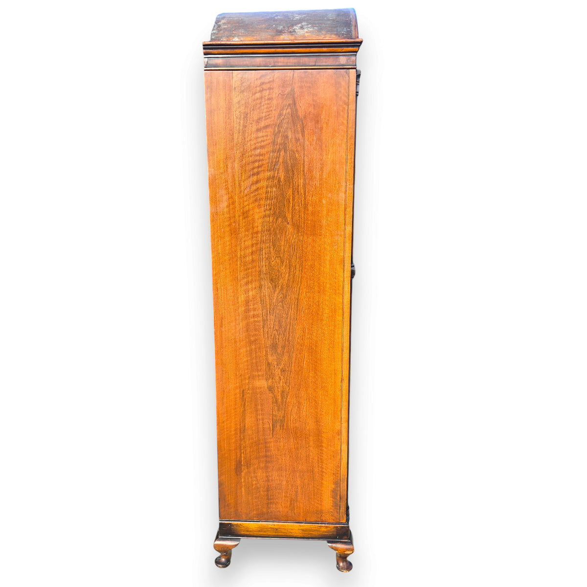 Late Victorian Burr Walnut Double Wardrobe with Arched Top