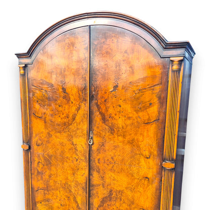 Late Victorian Burr Walnut Double Wardrobe with Arched Top