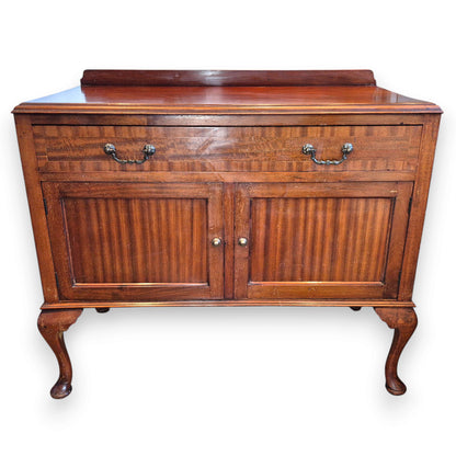 Antique Mahogany Sideboard – Queen Anne Revival Side Cabinet