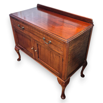 Antique Mahogany Sideboard – Queen Anne Revival Side Cabinet