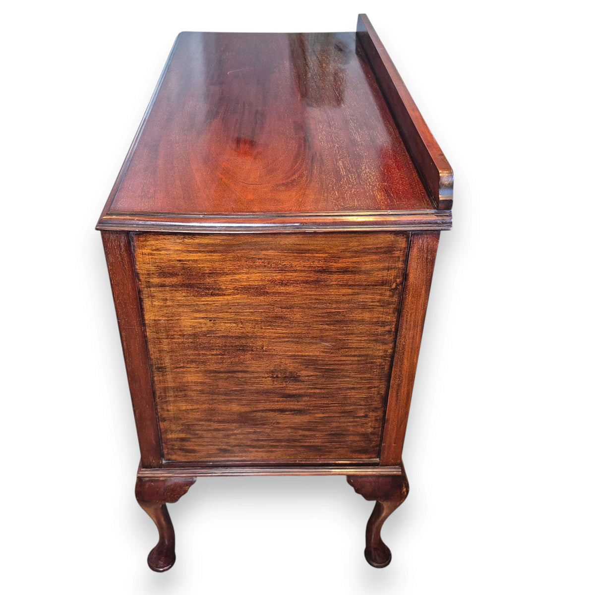 Antique Mahogany Sideboard – Queen Anne Revival Side Cabinet