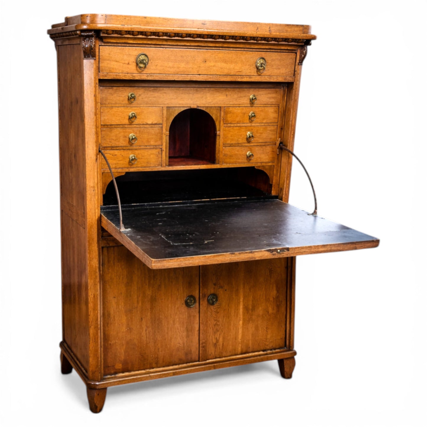 Antique Oak Fall Front Bureau Desk c1900 | Secretary Writing Cabinet