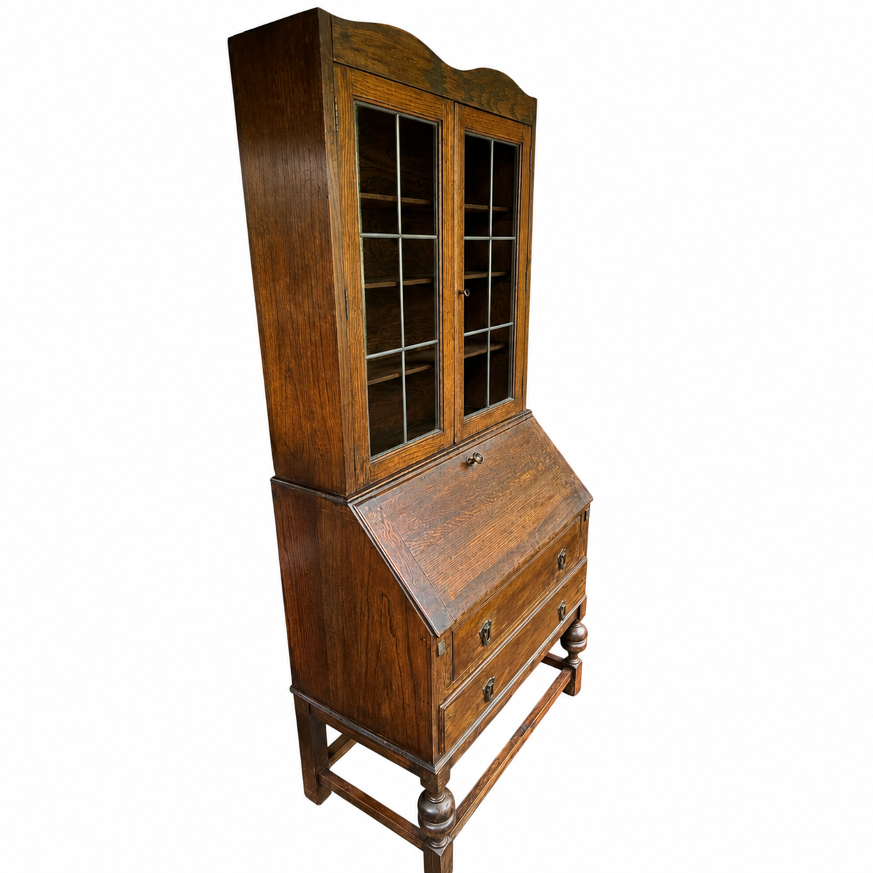 Antique Oak Bureau Bookcase