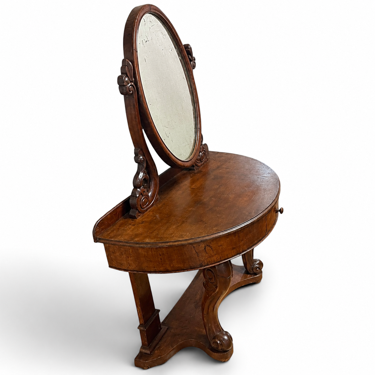 Victorian Mahogany Duchess Dressing Table with Oval Mirror