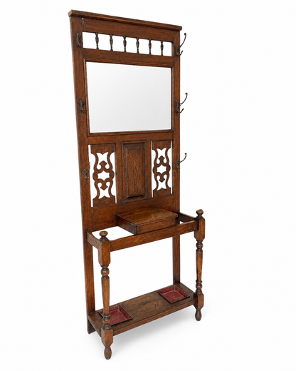 Antique Edwardian Oak Hall Stand