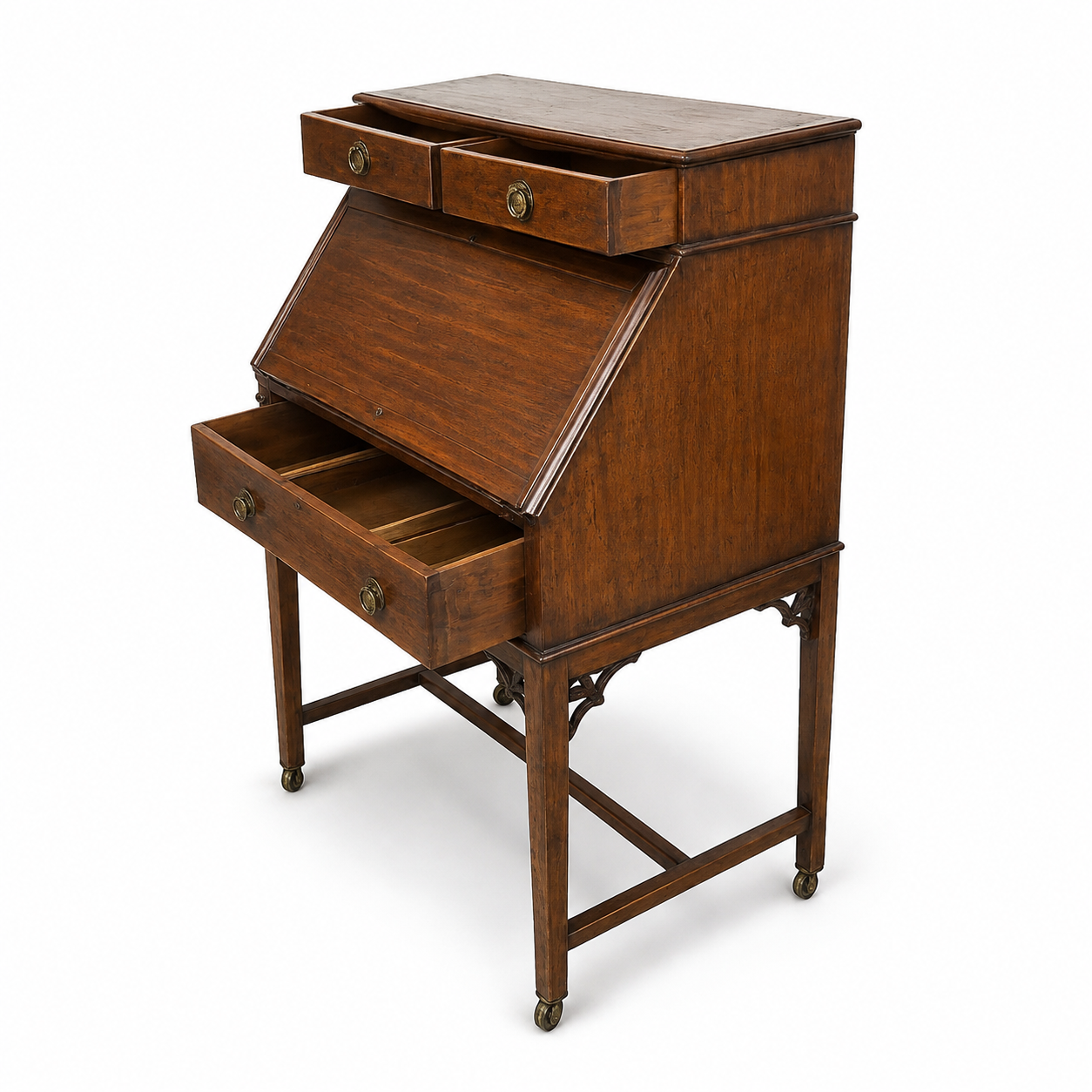 Antique Edwardian Mahogany Bureau Writing Desk