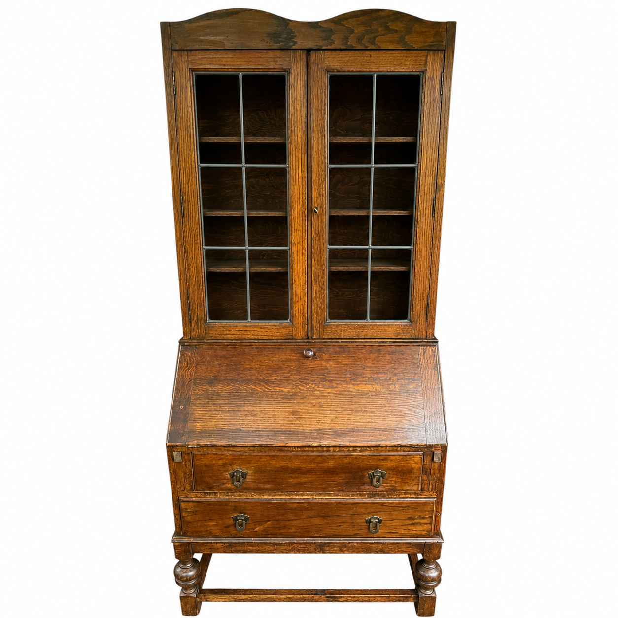 Antique Oak Bureau Bookcase