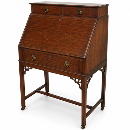 Antique Edwardian Mahogany Bureau Writing Desk