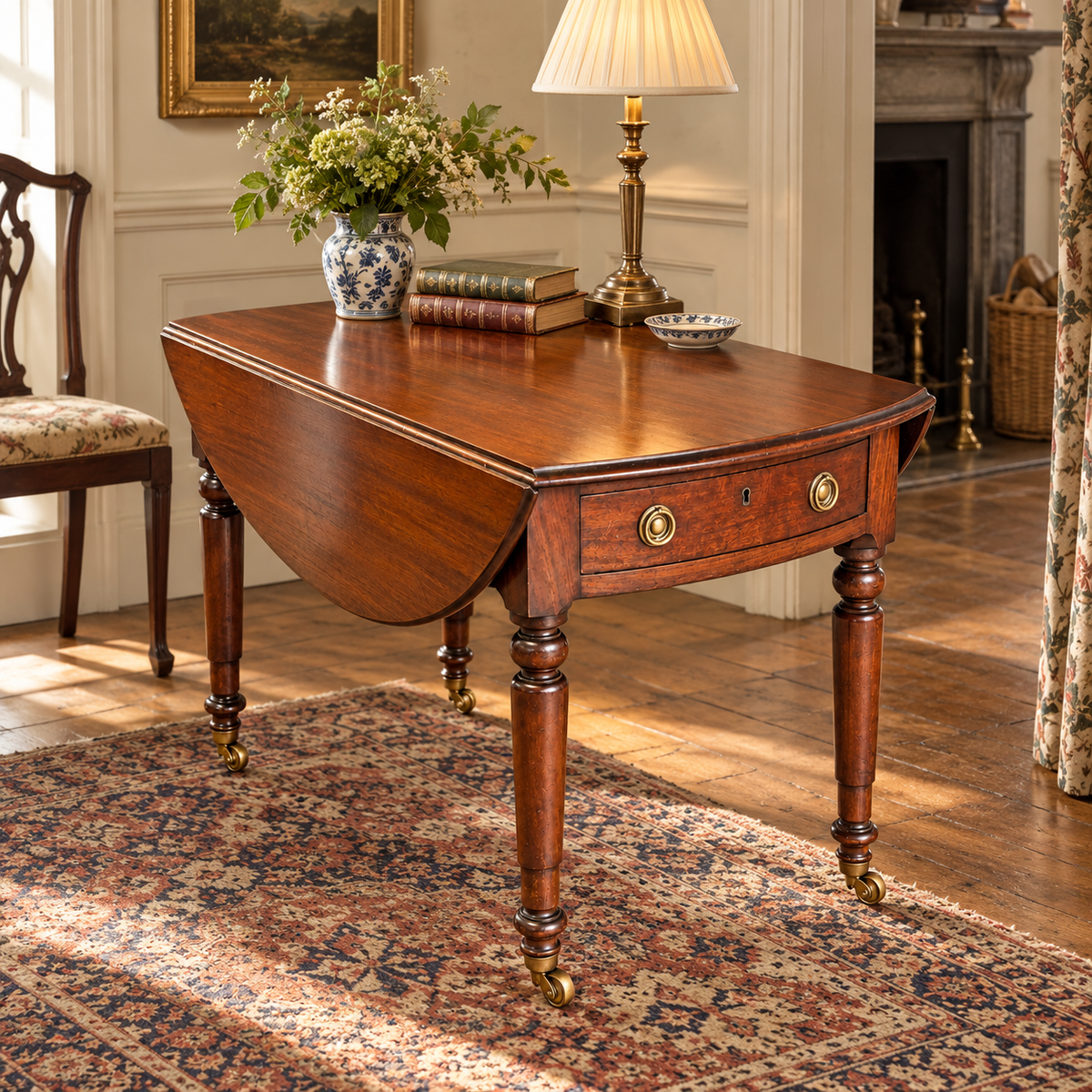 Antique Regency Mahogany Pembroke Drop Leaf Table c.1810