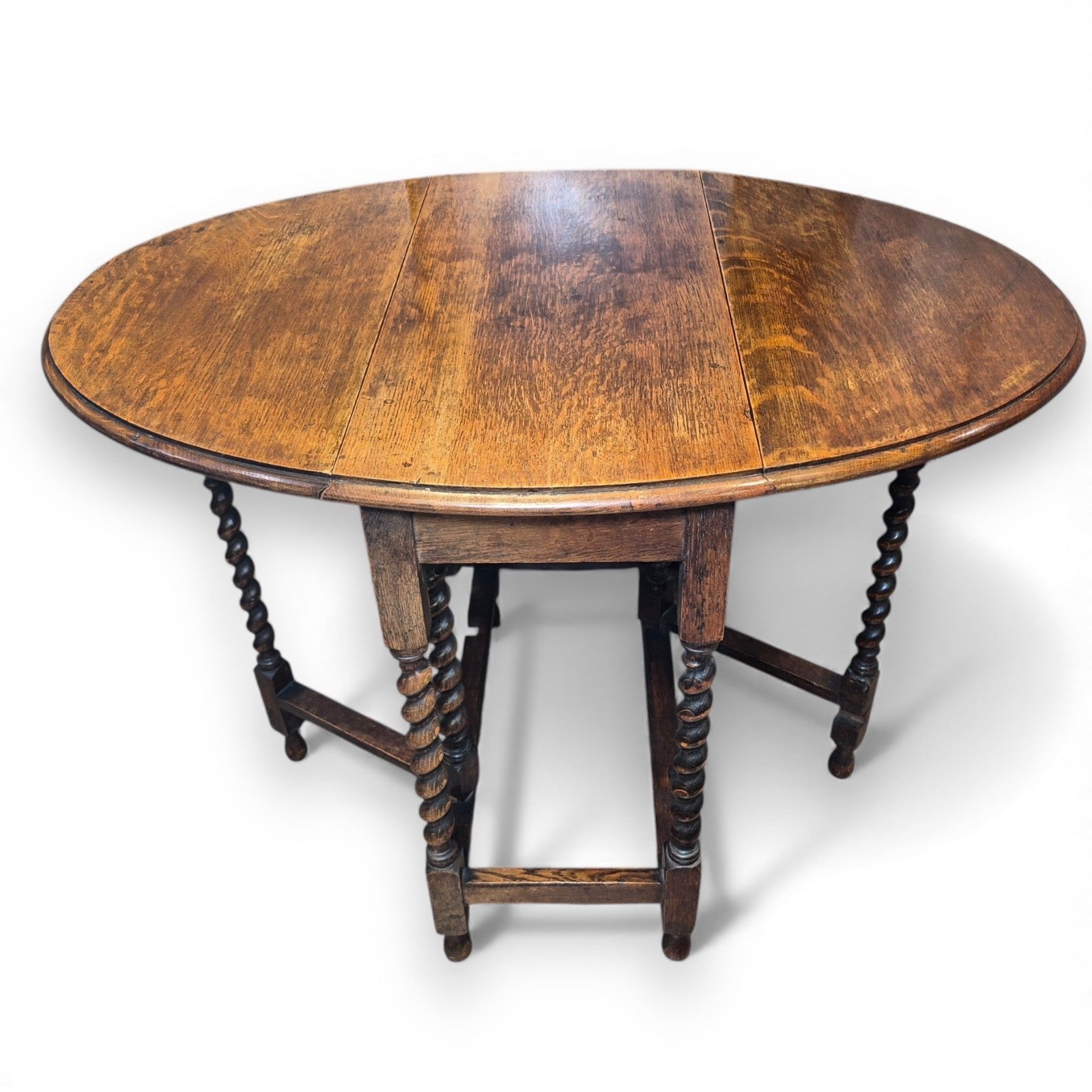 Antique Victorian Oval Gate-Leg Drop-Leaf Table – Barley Twist