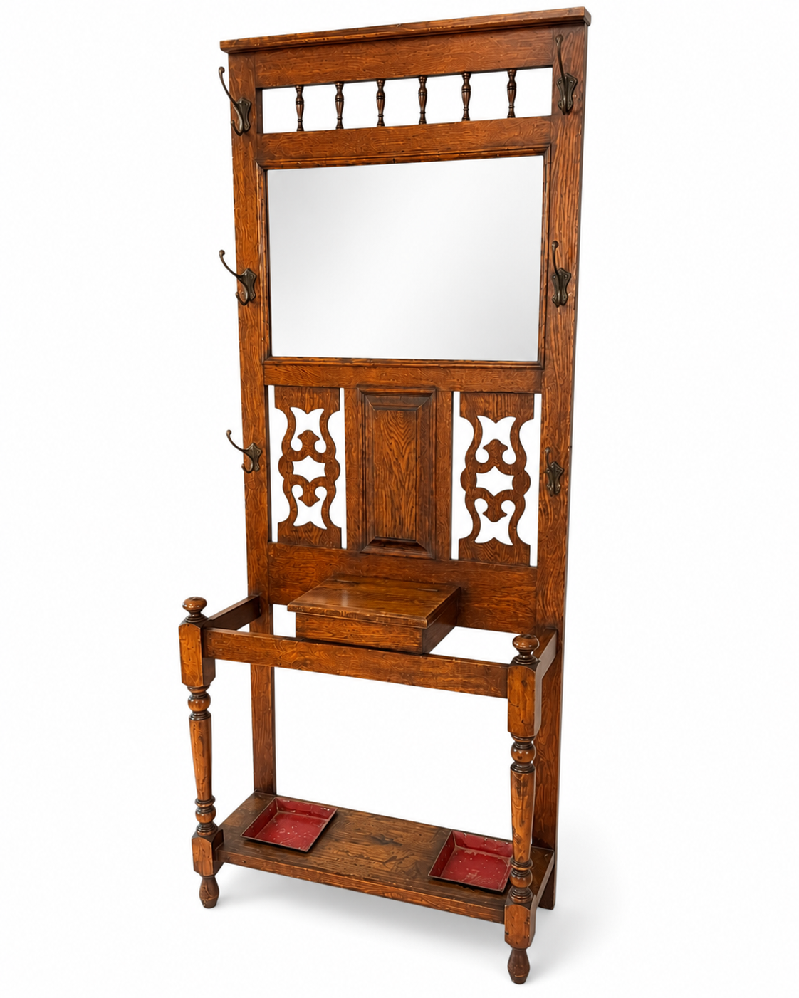 Antique Edwardian Oak Hall Stand