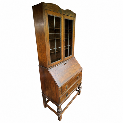 Antique Oak Bureau Bookcase