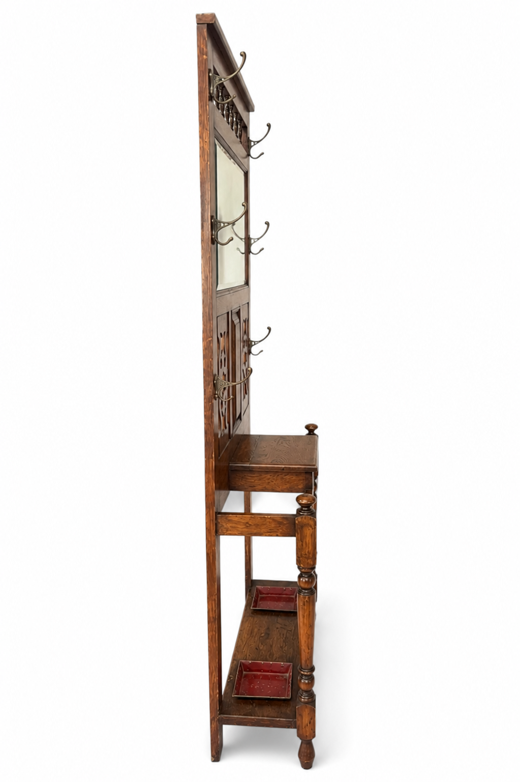 Antique Edwardian Oak Hall Stand