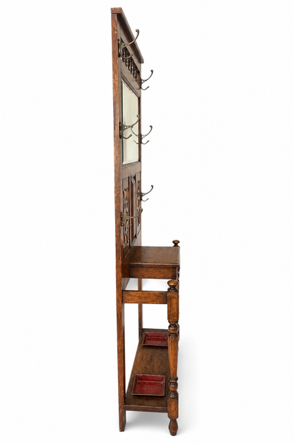 Antique Edwardian Oak Hall Stand