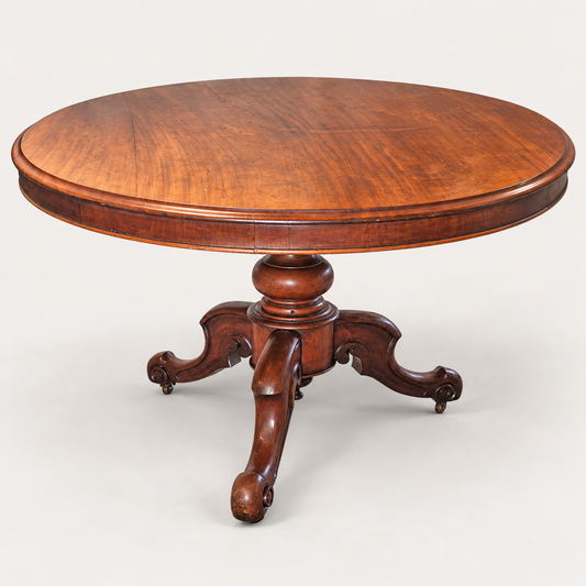 Antique Victorian Mahogany Circular Tilt-Top Breakfast Table