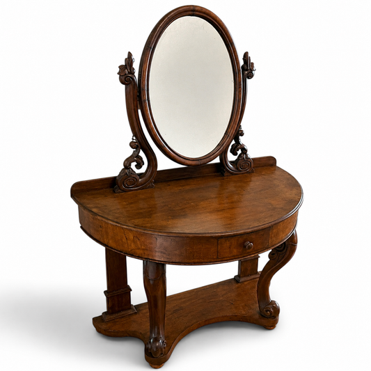 Victorian Mahogany Duchess Dressing Table with Oval Mirror