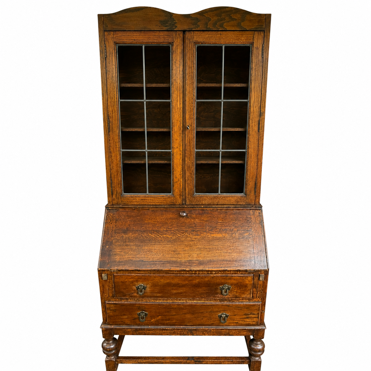 Antique Oak Bureau Bookcase