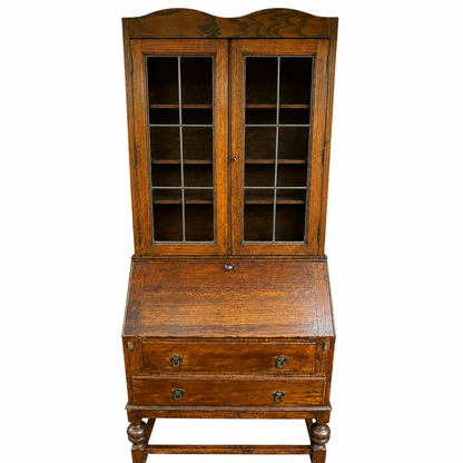 Antique Oak Bureau Bookcase