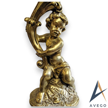 Classic Art Deco Cherub Plaster Table Lamp with Smart WiFi Bulb