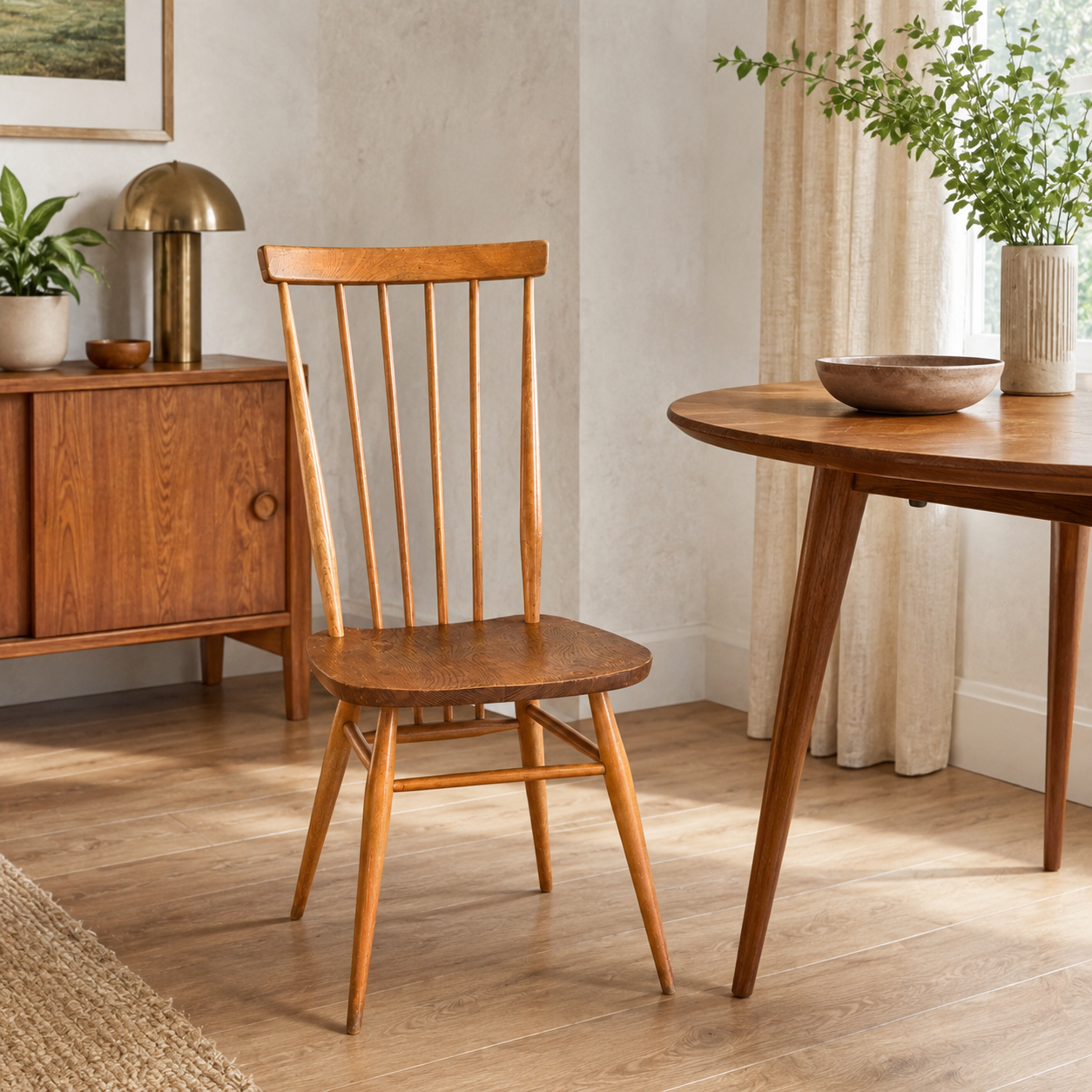 Vintage Ercol Windsor Flying Back Dining Chair – Blonde Elm & Beech