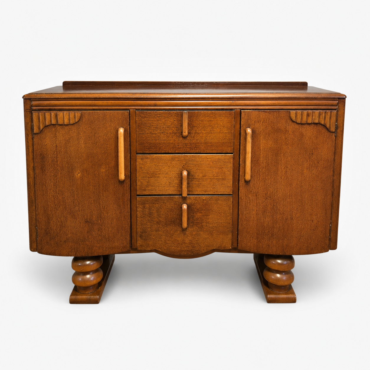Vintage Lebus Art Deco Oak Sideboard Cabinet – 1930s / 1940s Storage Cupboard