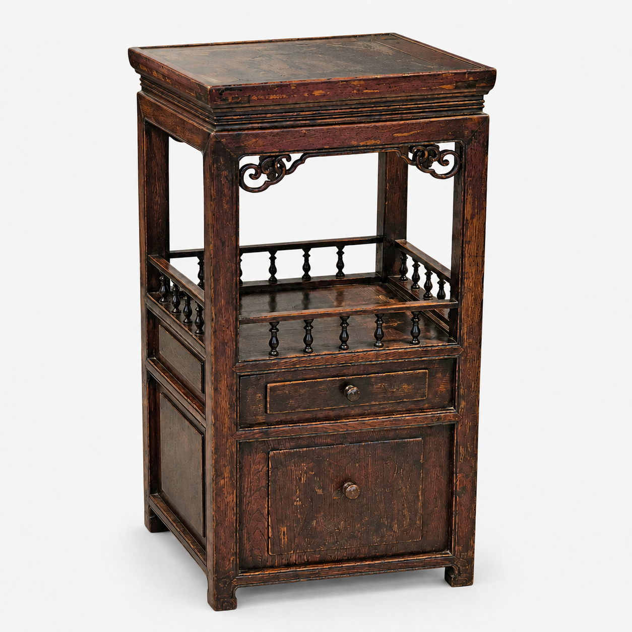 Antique Chinese Side Table Nightstand Cabinet