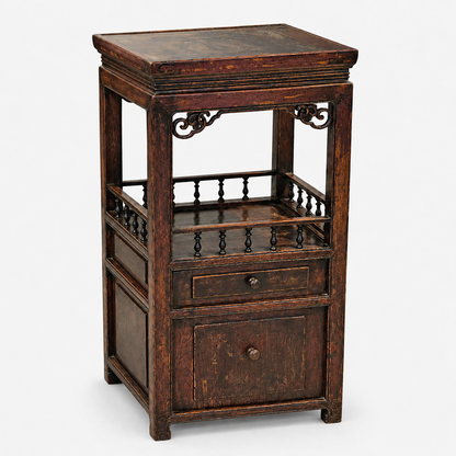 Antique Chinese Side Table Nightstand Cabinet