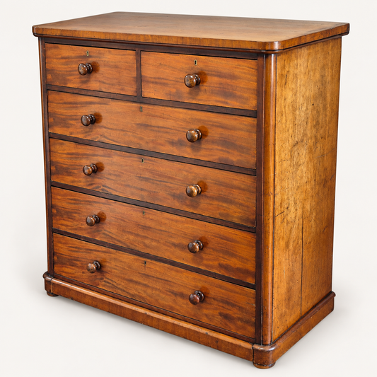 Antique Victorian Mahogany Chest of Drawers by Maple & Co London