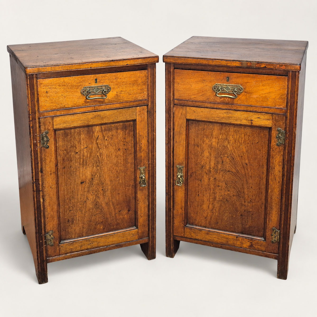 Pair of Antique Heal & Son Mahogany Pedestal Cabinets, c.1880–1900