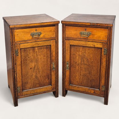 Pair of Antique Heal & Son Mahogany Pedestal Cabinets, c.1880–1900