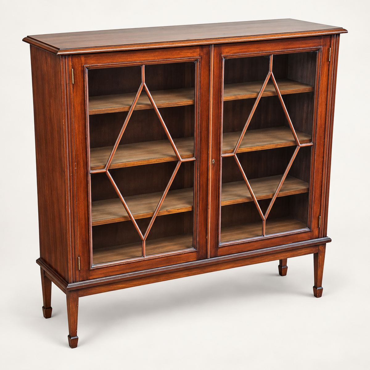 Antique Edwardian Mahogany Astragal Glazed Bookcase c.1900
