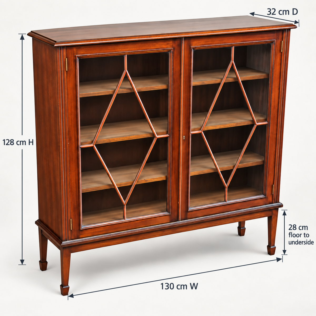 Antique Edwardian Mahogany Astragal Glazed Bookcase c.1900