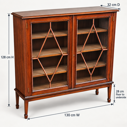 Antique Edwardian Mahogany Astragal Glazed Bookcase c.1900