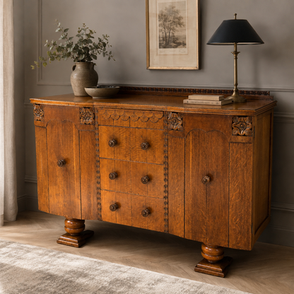 Art Deco Tiger Oak Sideboard by Charles Burt Ltd London c.1930