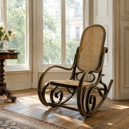 Early 20th Century Bentwood Cane Rocking Chair | Thonet-Style Rocker