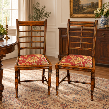 Pair of Antique Arts & Crafts Side Chairs c.1900
