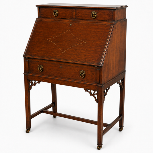 Antique Edwardian Mahogany Bureau Writing Desk