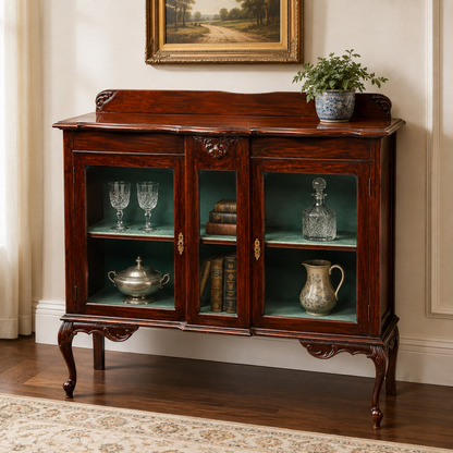 Vintage Chippendale Style Mahogany Display Cabinet – Early 20th Century