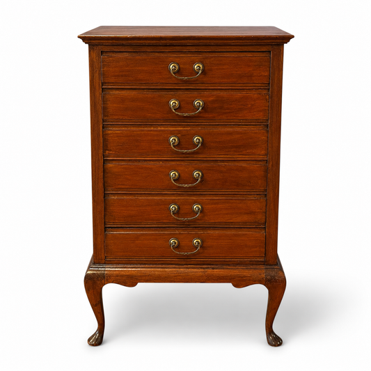 Victorian Mahogany Music Cabinet with Six Storage Compartments