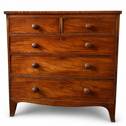 Antique Regency Early Victorian Mahogany Chest Of Drawers c1830–1850
