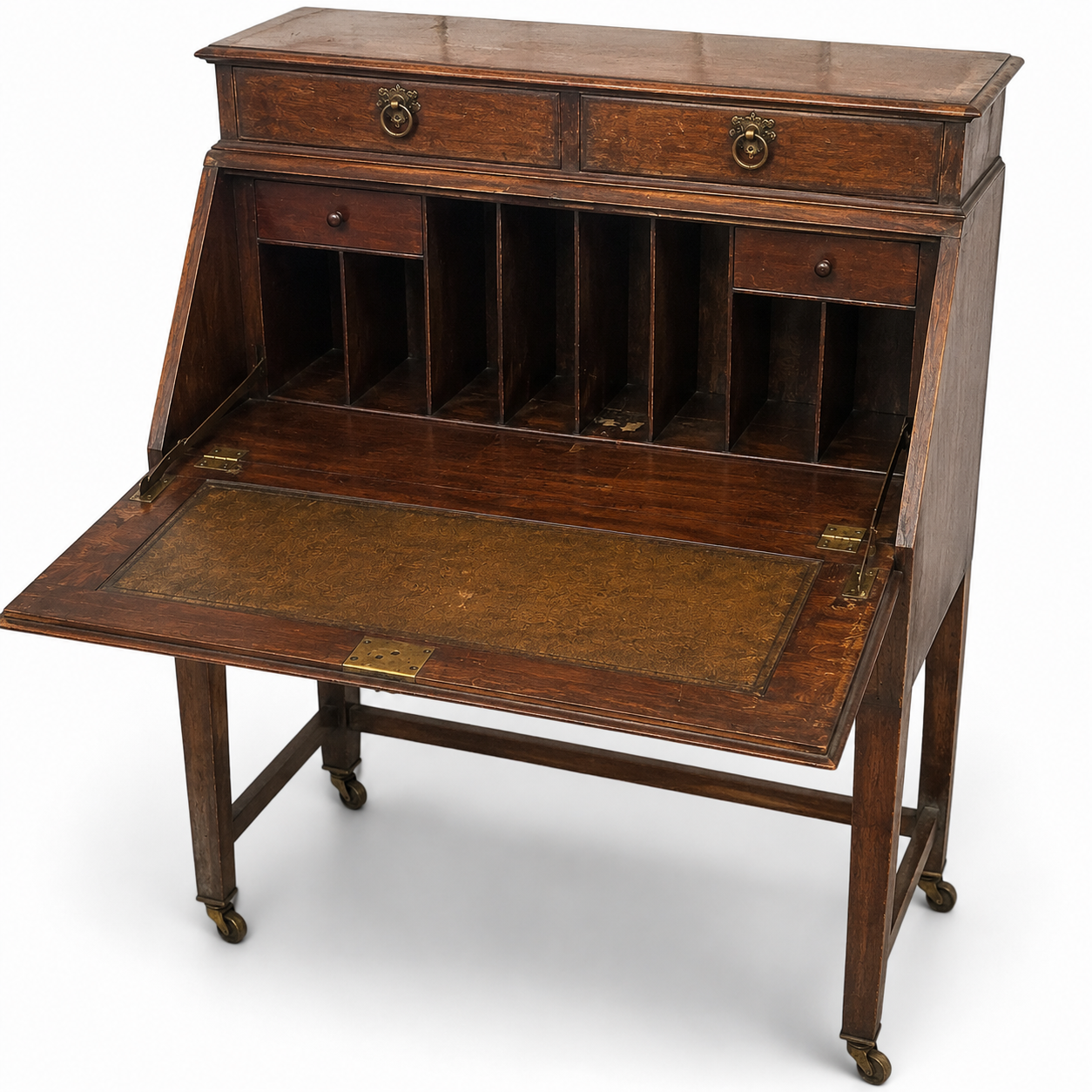 Antique Edwardian Mahogany Bureau Writing Desk