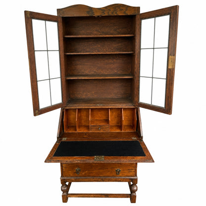 Antique Oak Bureau Bookcase
