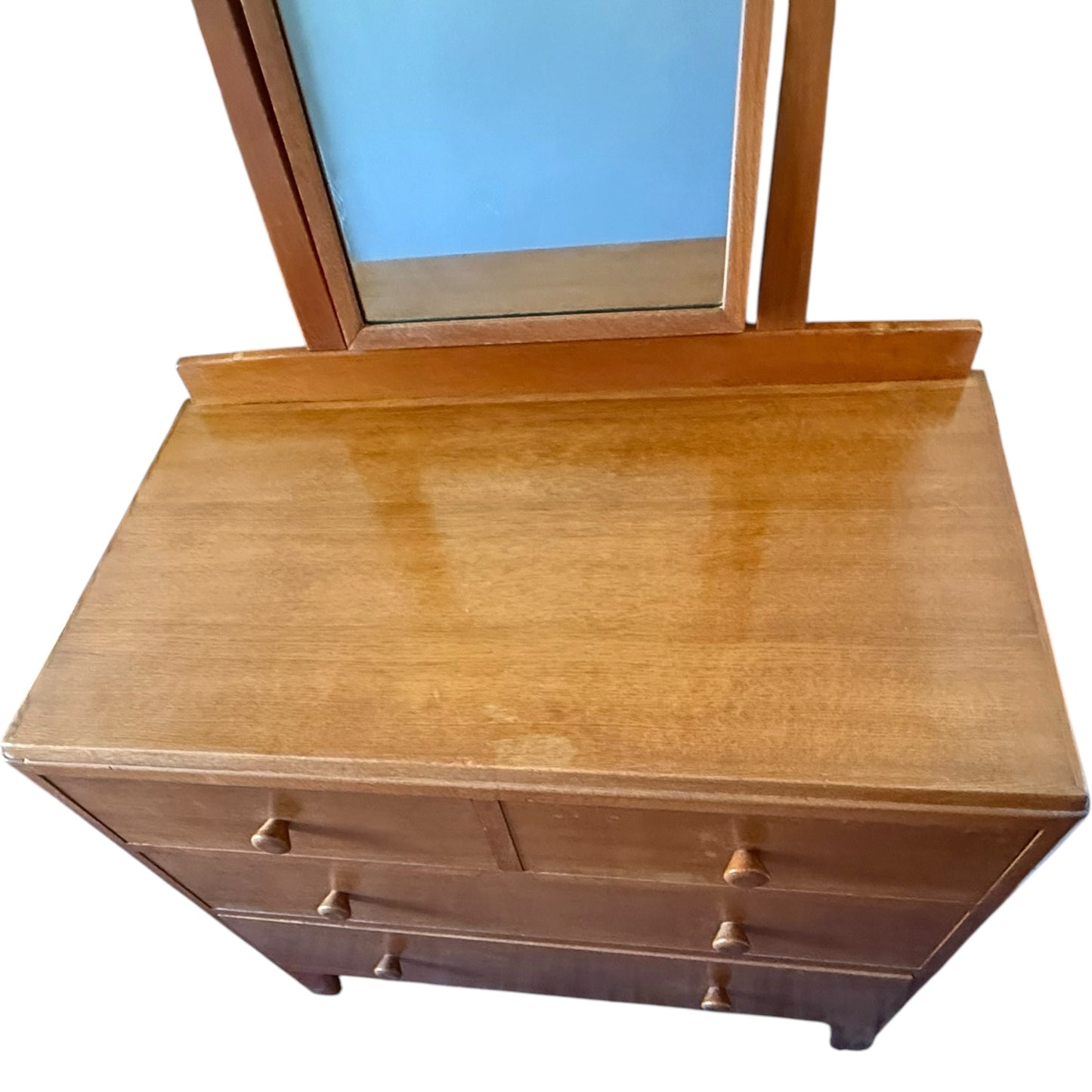 Vintage Lebetkin Mid Century Dressing Table With Mirror Chest Of Drawers